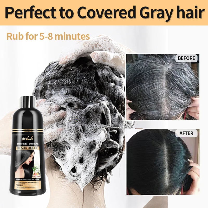 Thailand Hotsale Instant Dye Shampoo Oem Brands Manufacturer No Ammonia Ginseng Permanent Fast Black Color Best Hair Dye Shampoo