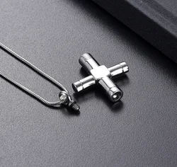 Cross Cremation Jewelry For Ashes Pendant Stainless Steel Urn Pendant Necklace For Women Keepsake Funeral Jewellery Ashes Locket