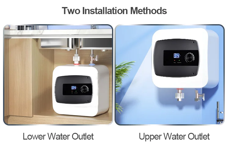 New design led display wall mounted 10L 5.65gallon 1.5kw mini tank under storage electric water heater