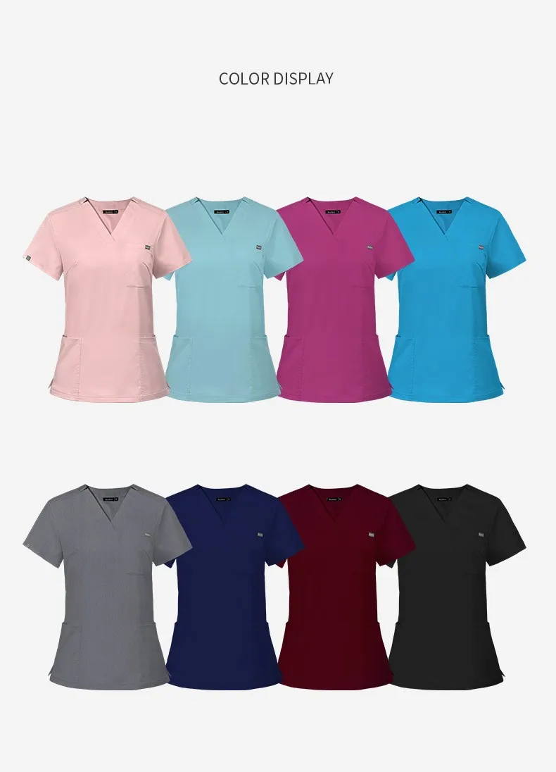 Workwear Stretch Scrubs Uniforms Sets Polyester Spandex Sets Nurse Scurbs Uniforms Medical Scrubs
