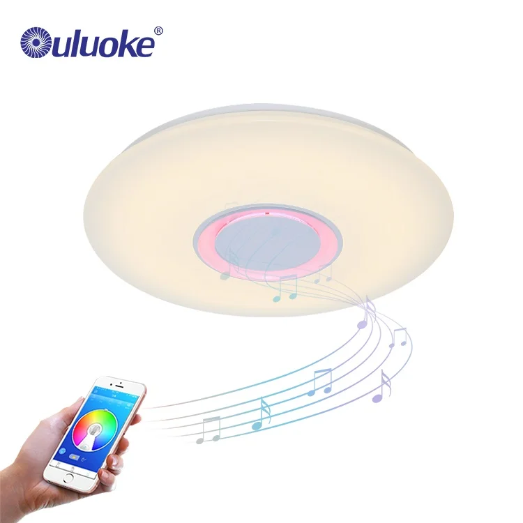 Modern Home Lighting Living Room Surface Mounted Round 24w 36w Acrylic Smart Music Led Ceiling Lamp