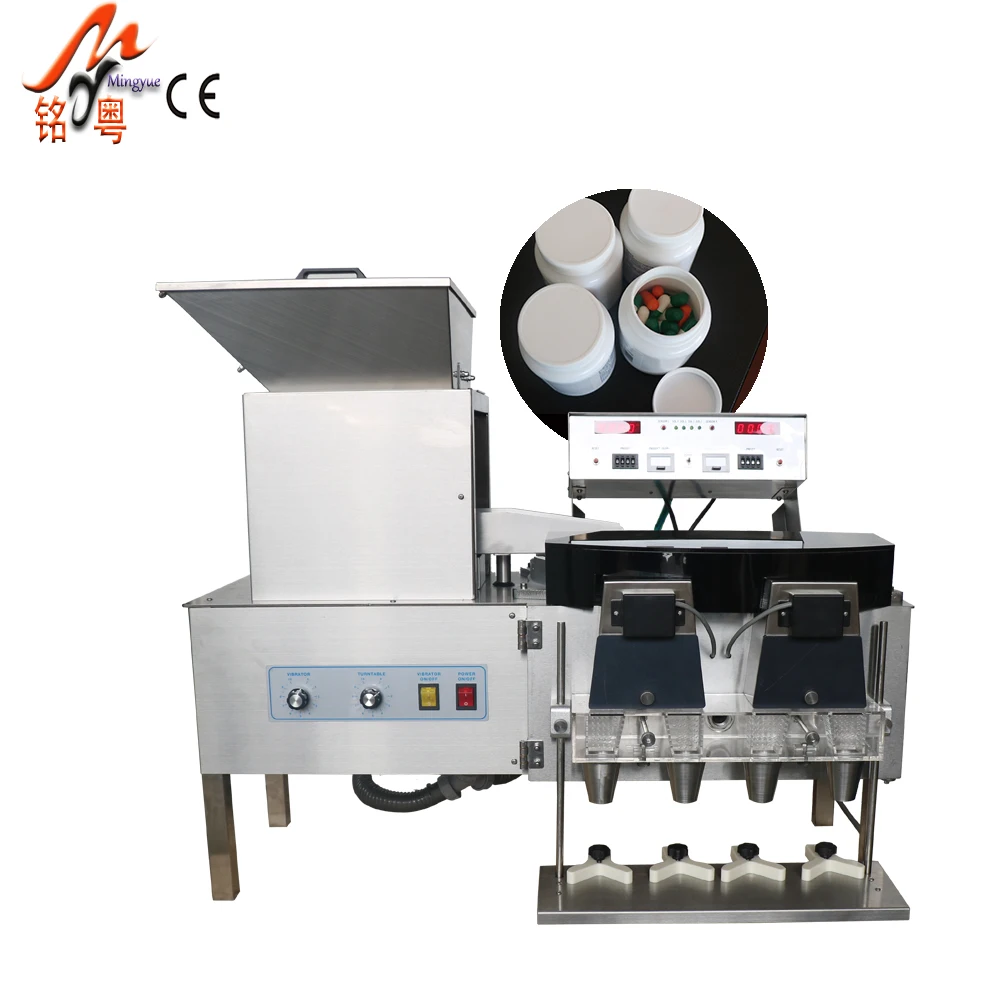 electronic small desktop automatic bottle jar filling pills capsule counting production line tablet counting machine