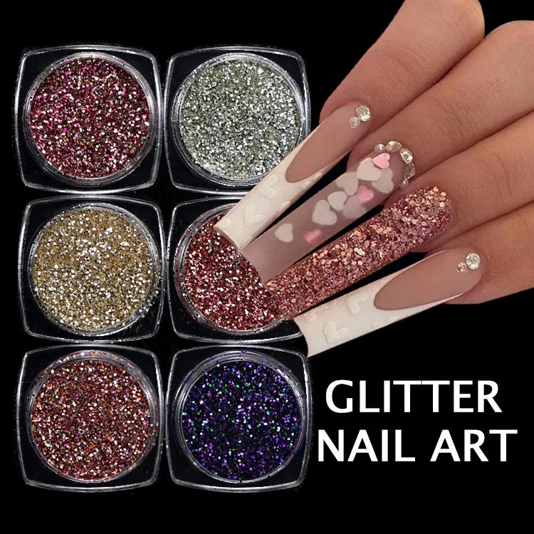 6 Box Set Flash Magic Butterfly flower nail art sequins mermaid color flash DIY nail jewelry patch