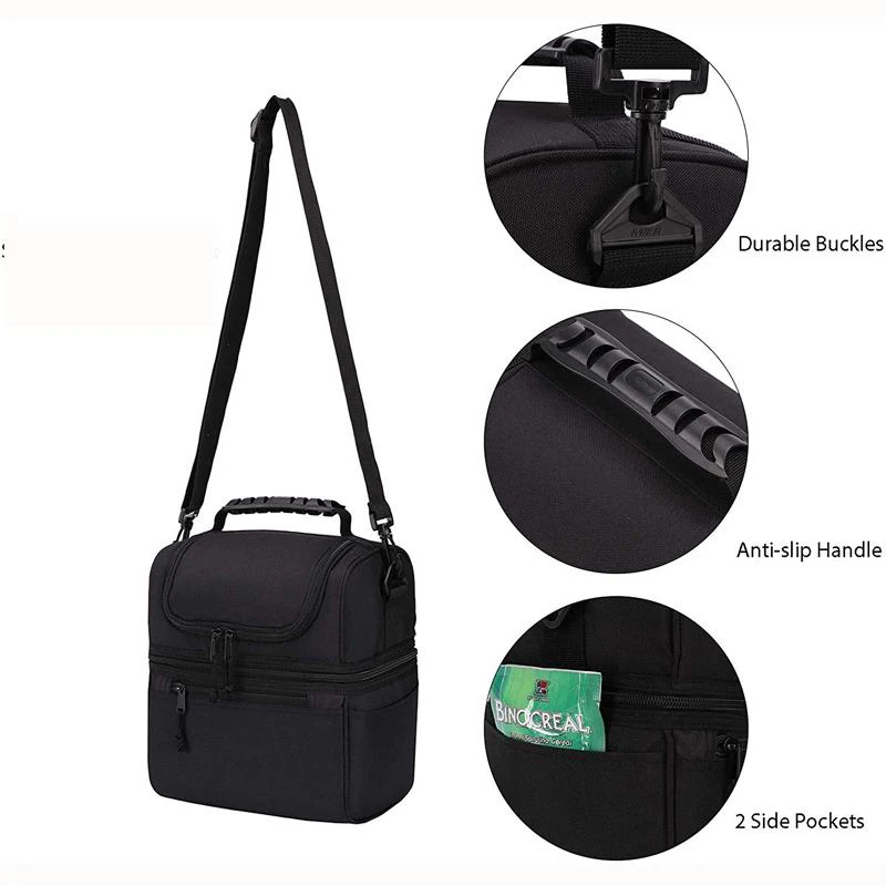 Custom logo RPET picnic luxury sublimation Reusable Leakproof Insulated thermo food Lunch box shoulder tote Cooler bag