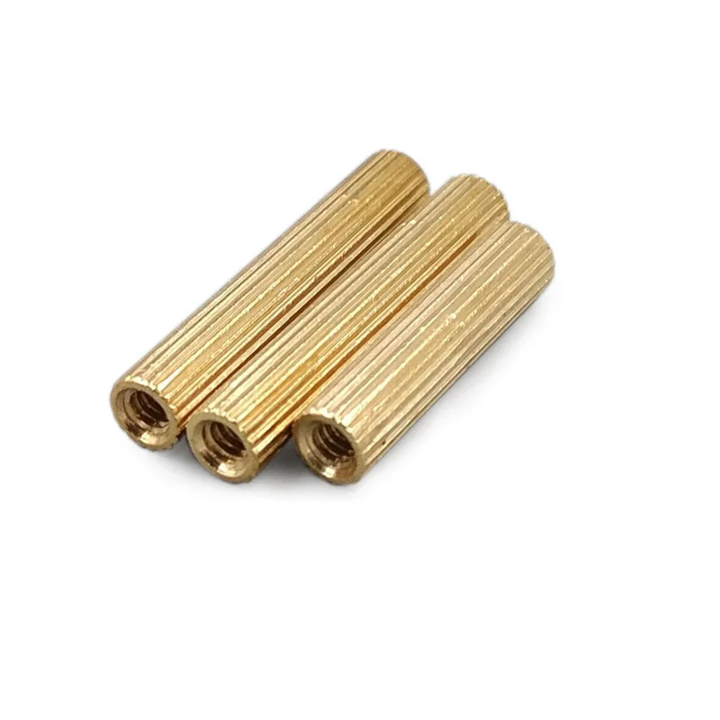 Brass Copper Knurled Round Female To Female Standoff M2 Threaded Thought Hole Pcb Spacer