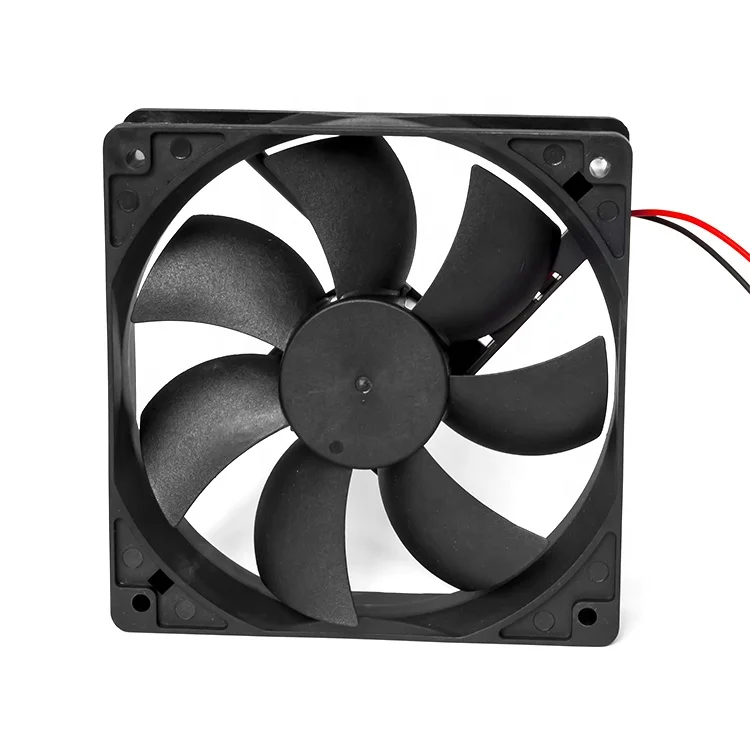 Best selling plastic DC 12025 low noise high quality black axial flow fan