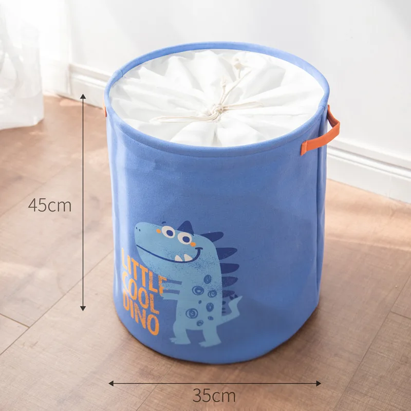 Children Kids Baby Toys Cotton Laundry Basket with Handles Washing Clothes Hampers Printing Cute dinosaur Storage Bag