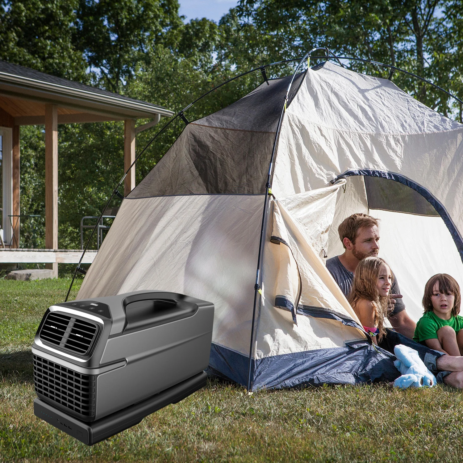 High quality portable air conditioner mini dual hose system smart tent air conditioner for tent travel use