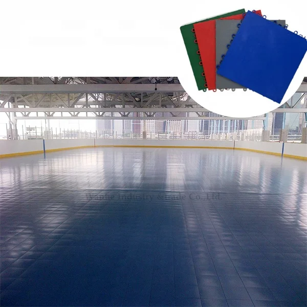 Wanhe high  quality interlocking plastic Hockey skate curly suspend roller rink floor