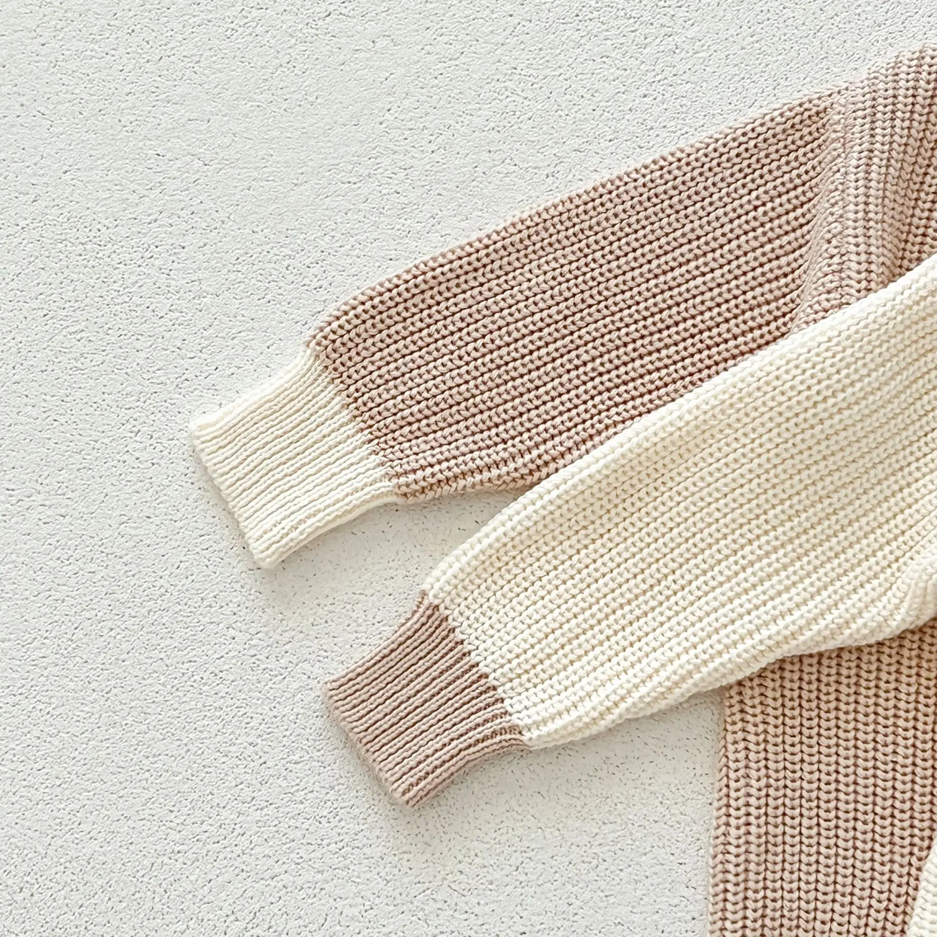 Baby clothing autumn cotton knit jumpsuit sweater go out ha clothes different color bag fart clothes crawling suit