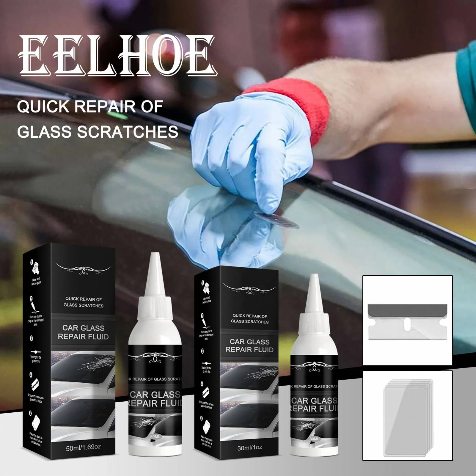 Car Windshield Cracked Repair Tool DIY Car Window Phone Screen Repair Kit Glass Curing Glue Auto Glass Scratch Crack Restore