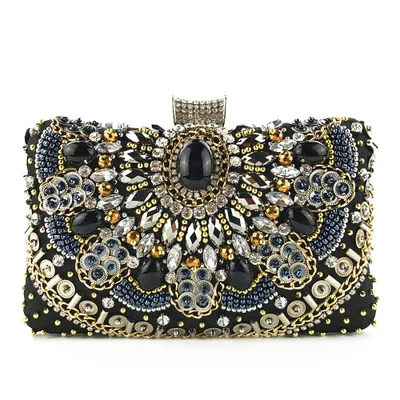 2020 vintage style women Luxurious sequin beaded clutch evening bags