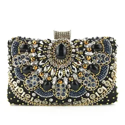 2020 vintage style women Luxurious sequin beaded clutch evening bags