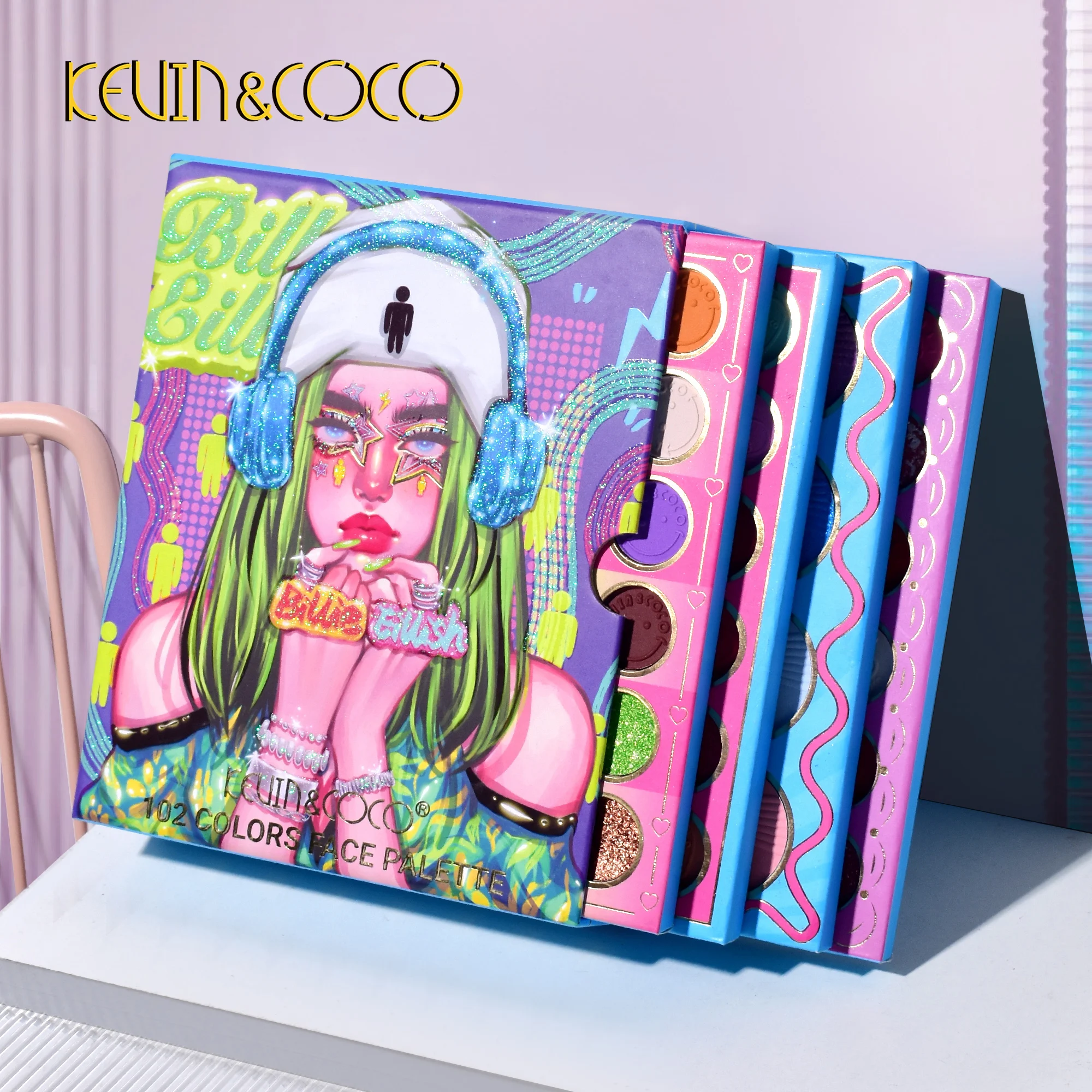 2023 Kevin Coco New Arrival all in 1 Cool Girl palette lipgloss  Long Lasting high pigment eyeshadow  sombra de ojos