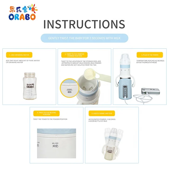 
Smart bottle thermostat milk jacket heating travel portable baby bottle instant milk powder box 