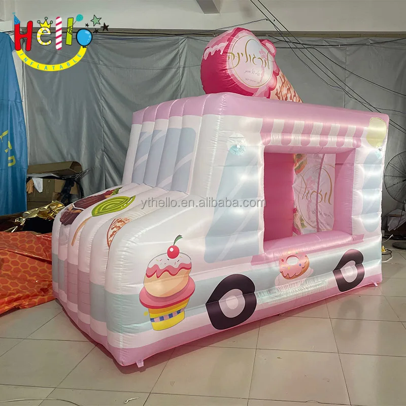 Hot sale inflatable ice cream car, inflatable ice cream booth for sale