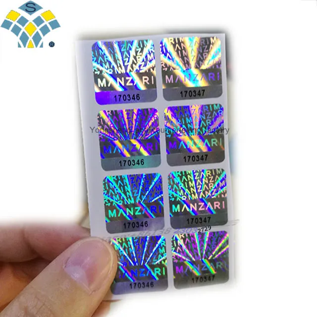 Holographic silver color custom 2d/3d hologram sticker