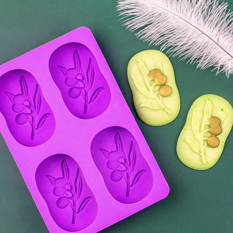 Olive Tree Lotion Bar Bath Soap Silicone Cake Chocolate Mold Making Supplies wholesale