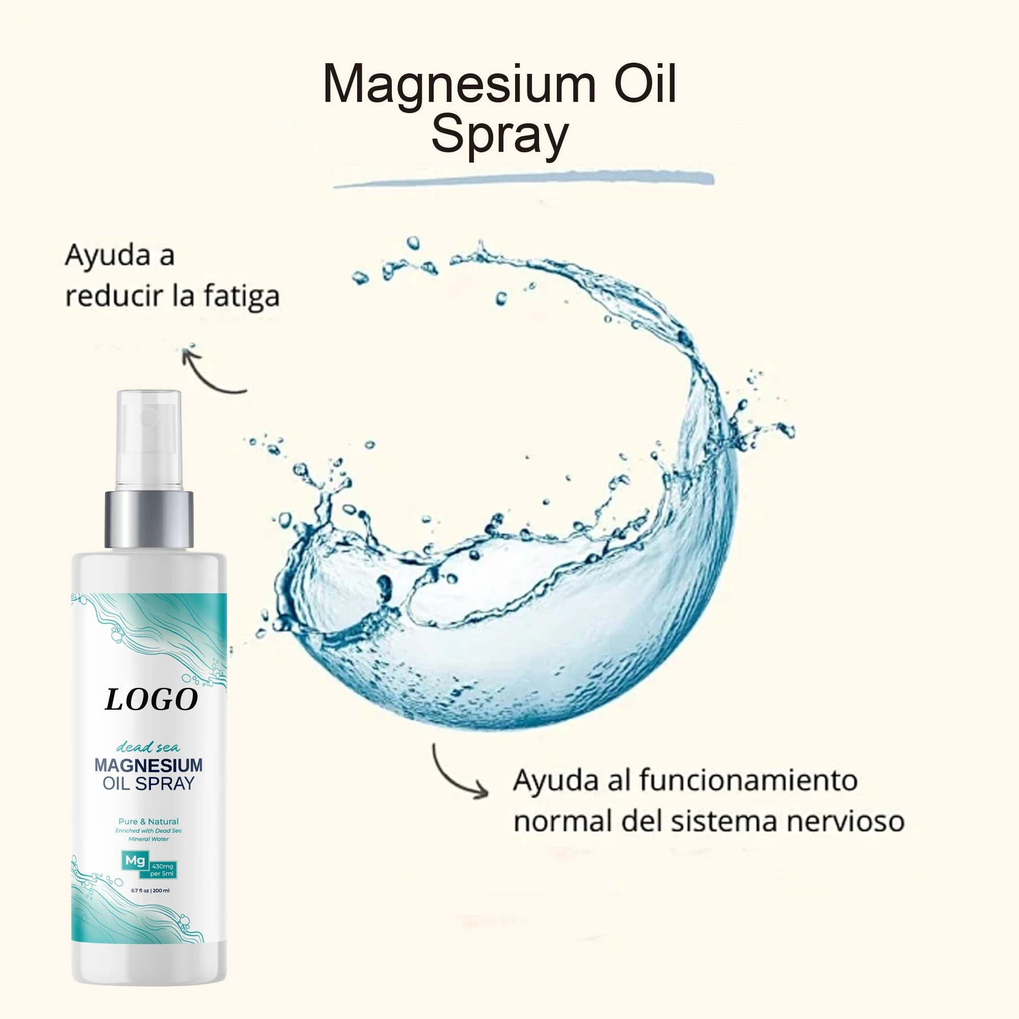 Private Label Natural Pure Essential Oil Relaxing Calming Muscle Pain Relief Dead Sea Magnesium Oil Spray For Skin Care