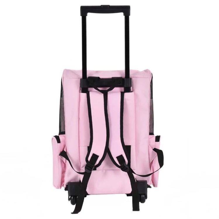 Foldable Luggage Bag Backpack Pet Trolley Bag Carrier With Wheels Dog Air Travel Bag