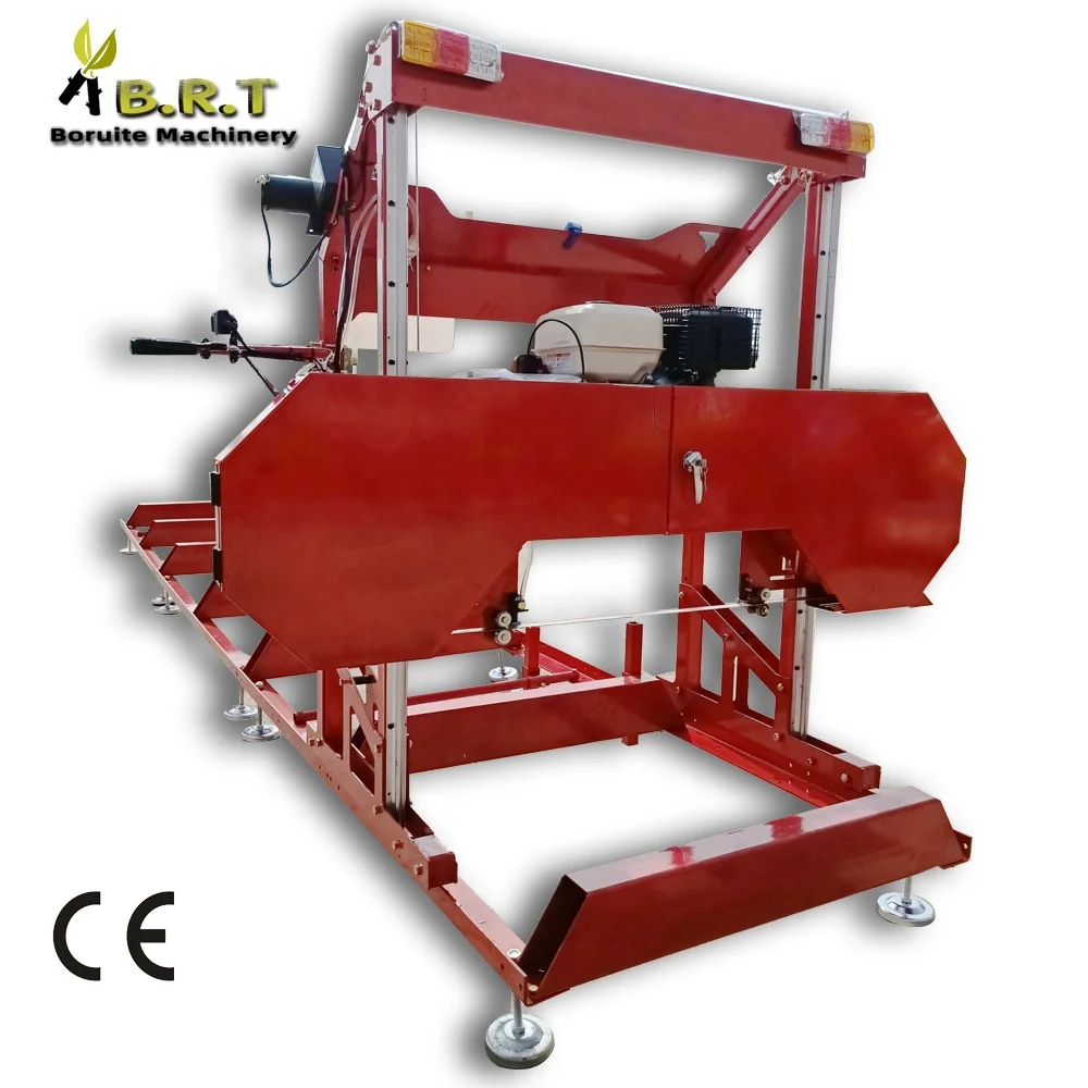 LONCIN Gasoline Engine 27HP Sawmills Portable bandsaw mill with mobile wheels \/ log cutting sawmill