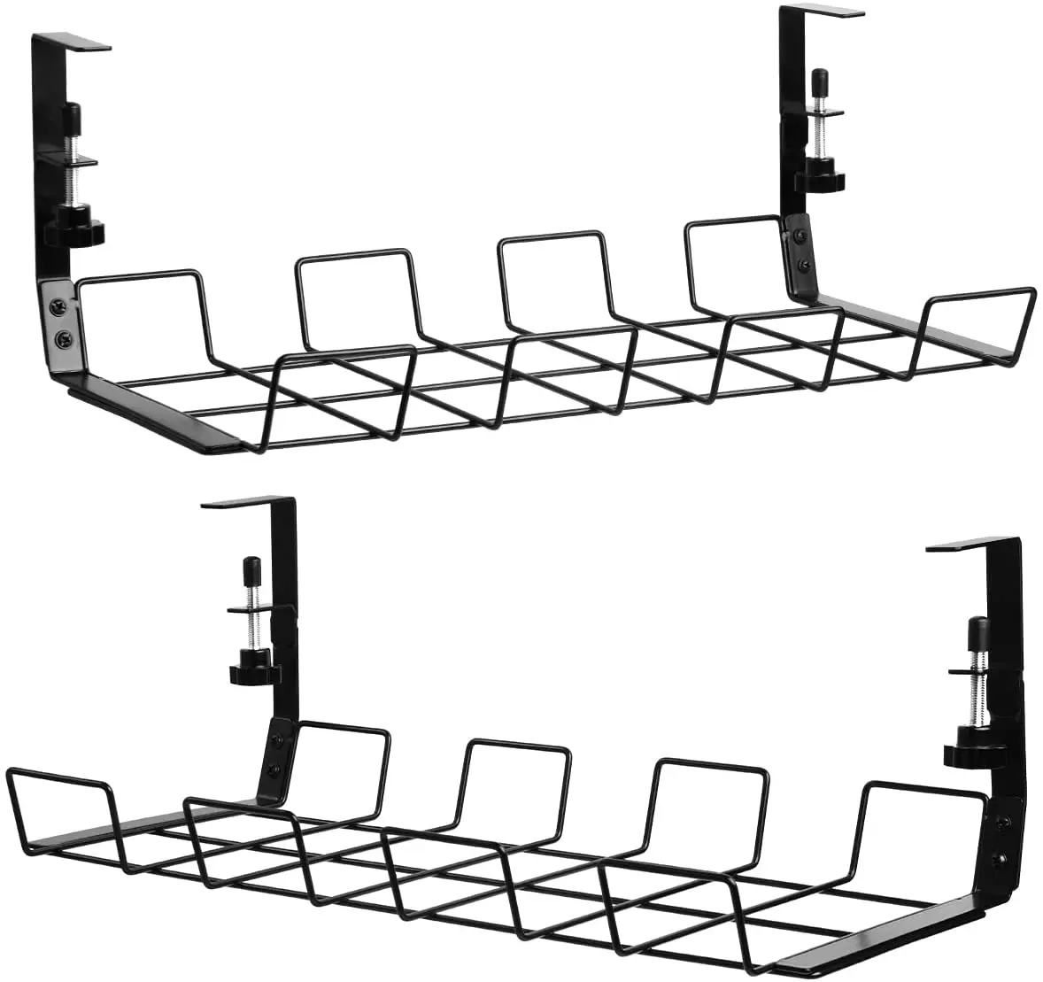 Living room Office Under Desk No drilling adjustable sturdy Cable Management Tray Metal Cord Wire Organization