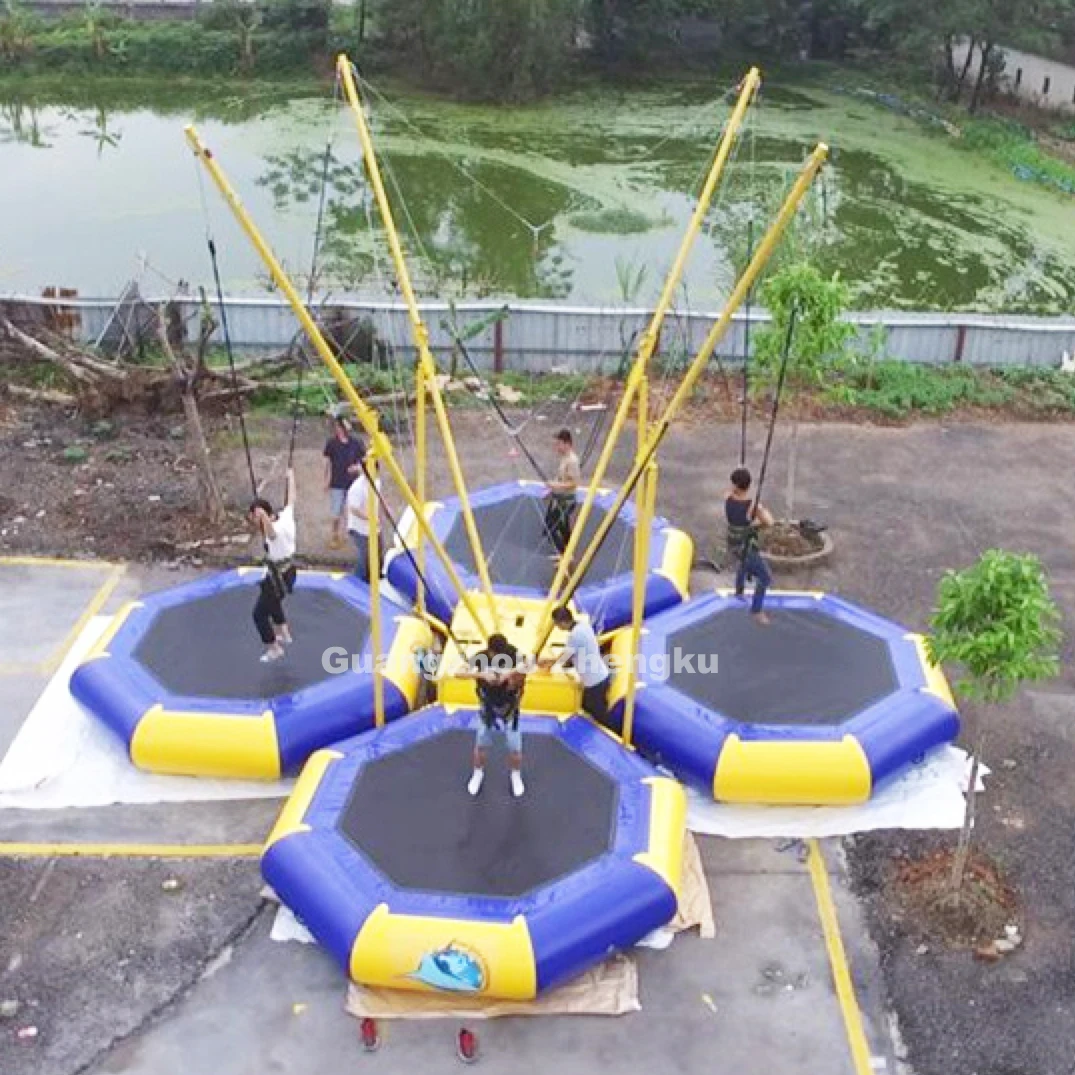 High quality round Inflatable trampoline water bouncer inflatable floating trampoline for sports