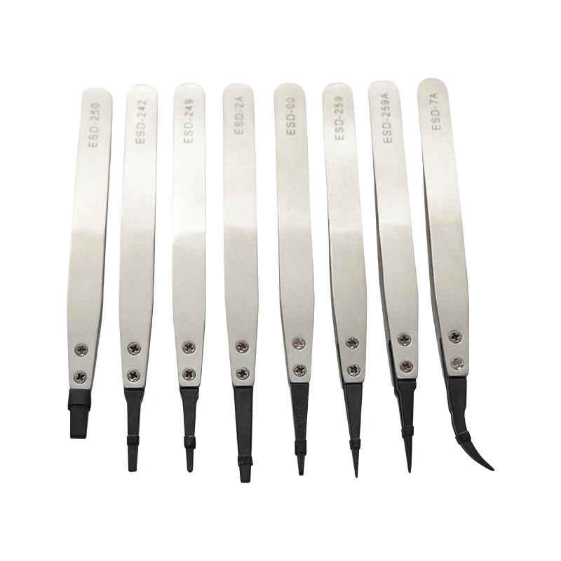 2021 High Precision Light Weight  Antistatic Esd Tweezers Esd Plastic Tweezers