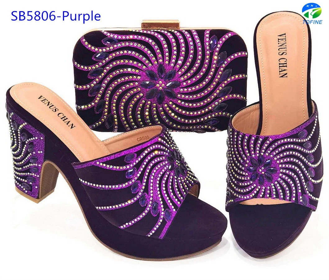 Vogue shoes bag set high hell shoes with fashion bag top quality party shoes bag for lady