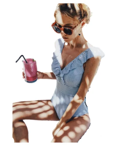 Женский купальник с оборками, 2024