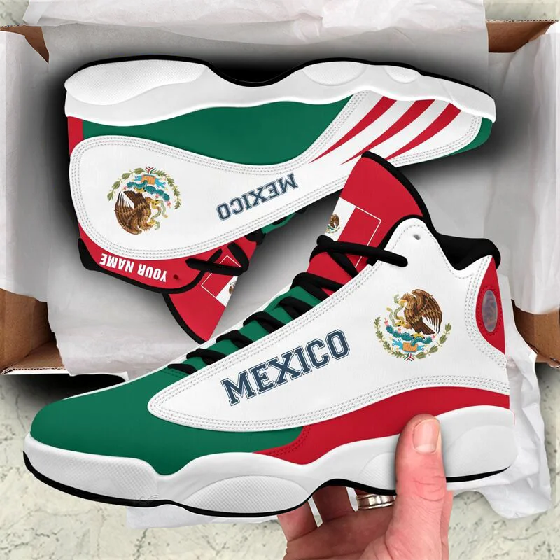 Wholesale mexico flag name Print Design Sneakers Fashion Basketball Shoes Breathable design nation flag Casual Shoe
