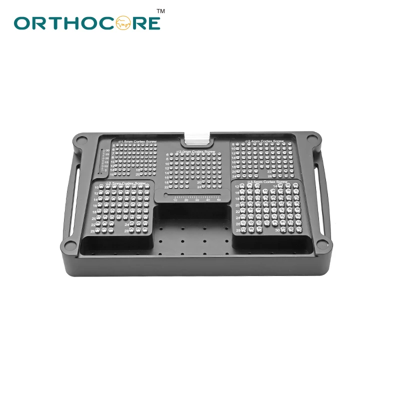 Aluminum Screw Caddy with Screws Veterinary Orthopedic Container Orthopedic Surgical Instruments