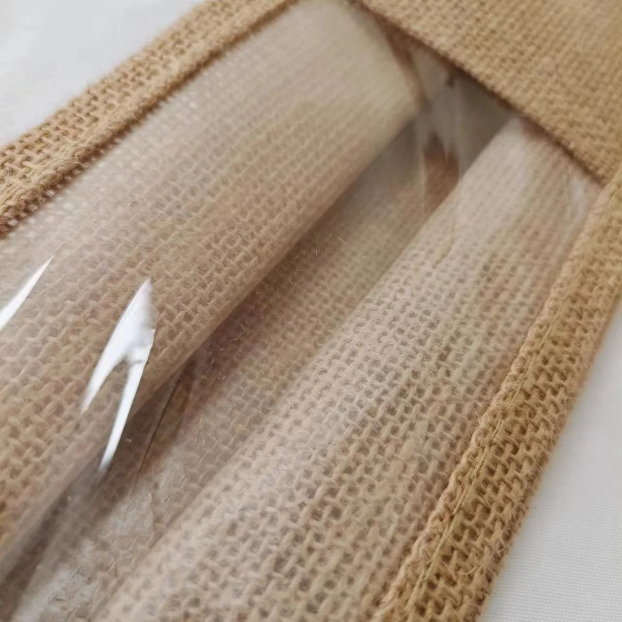 Single Bottle Jute Wine Gift Tote Bags Wine Carry Holder with Rope Handles