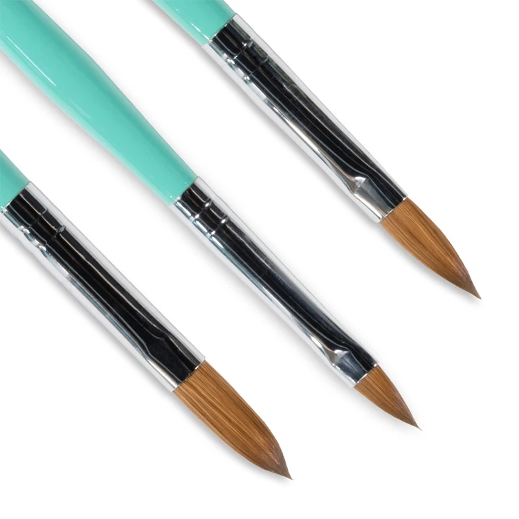 Пользовательский логотип Pinceles 100% чистая Kolinsky акриловая кисть для ногтей