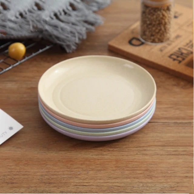 Пищевая Пшеничная солома тарелка экологически чистое растение биоразлагаемая пластиковые столовые наборы