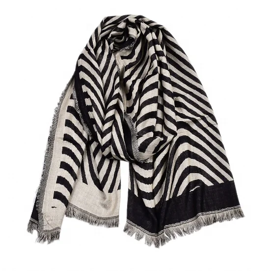 Animal Printed Black White Zebra Pattern Winter Thick Scarf Fashion Bandana Scarf