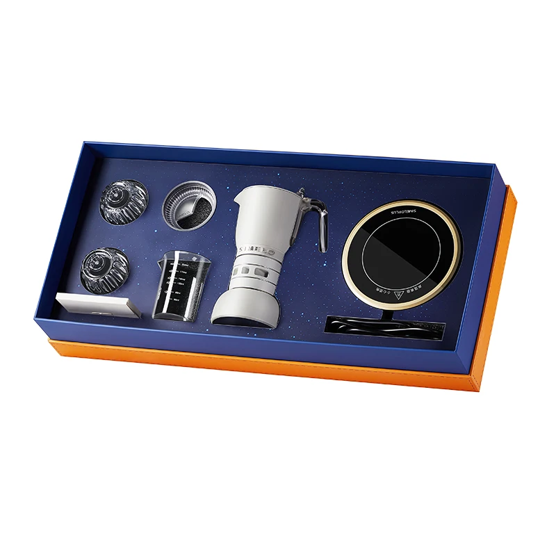 SIMELO Electric Mocha Pot Fresh Extract Coffee Space Module V7 Exclusive Gift Box Electric pottery furnace Mocha Pot Set