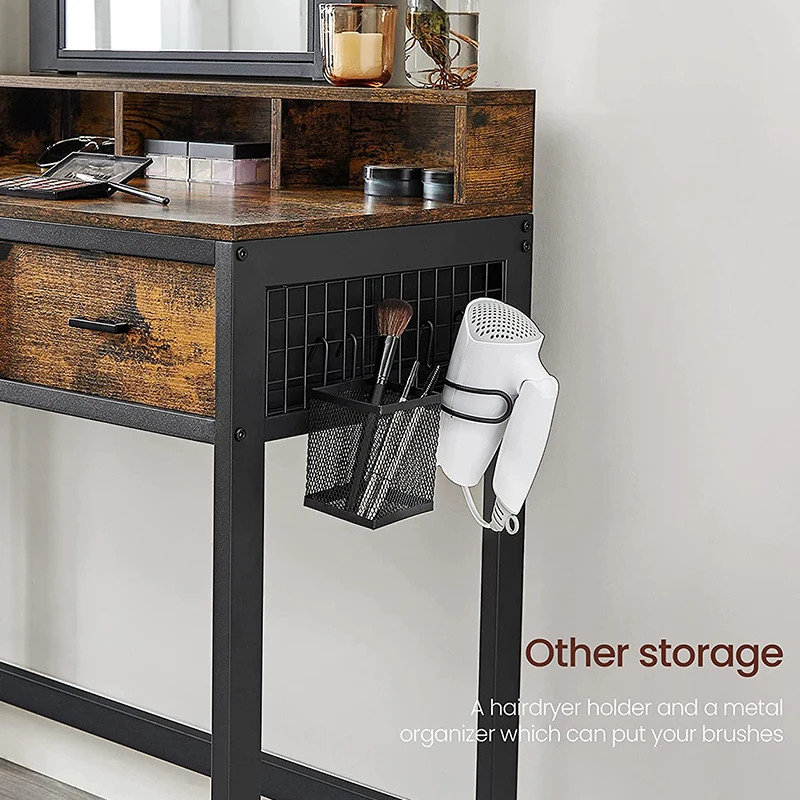 Big Size Design Wooden Makeup Vanity Luxury Glass Mirror Dressing Mirror Table With Led Mirror