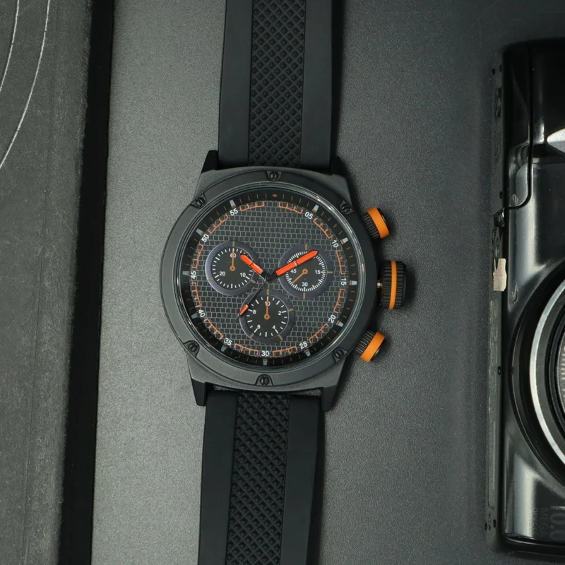 alloy case silicon material strap customized logo sport male watch