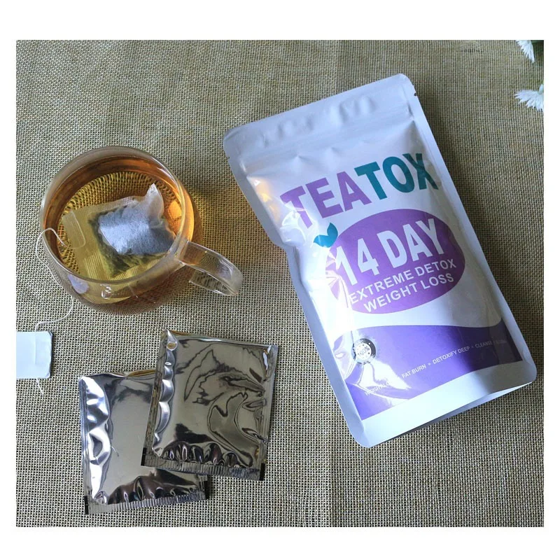winstown 14 day slimming detox tea Chamomile Jiaogulan Hawthorn Fruit Ginseng 14 days tea in purple bag
