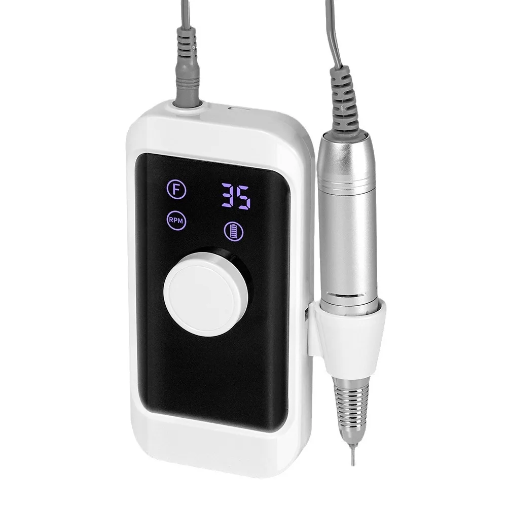 Portable 35000RPM Electric Nail Drill Machine Rechargeable for Manicure Acrylic Nails Removal Polishing Nail Art Salon Tools