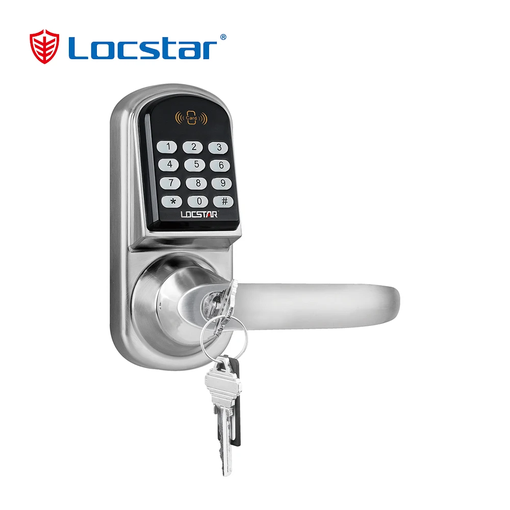 Hot Sell Smart Password Door Lock Zinc Alloy 2 Years MF Card + Code +key 4 * AA Alkaline Battery Low Power Alarm Silver 38-78mm