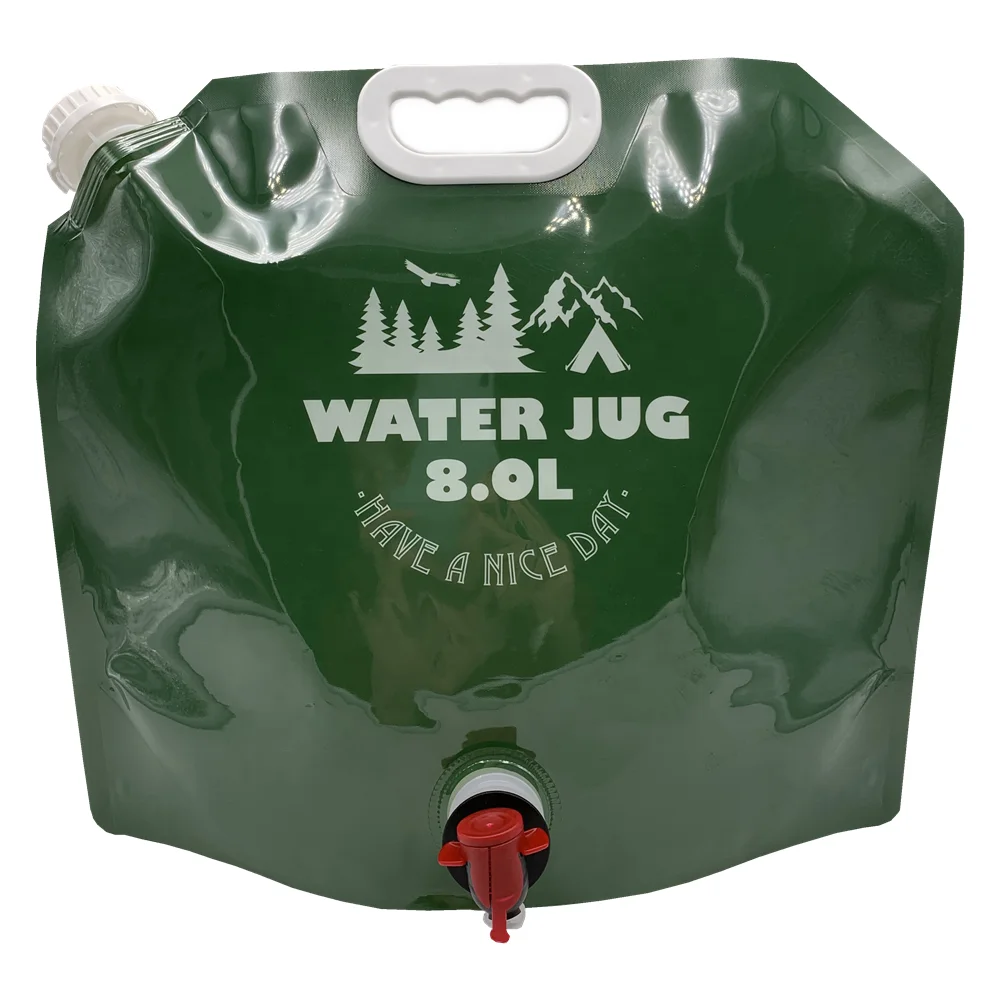 BPA free  Drinking Water Pouch Bag  Collapsible Outdoor Hiking Water Jug Container Spout Bag  Tap