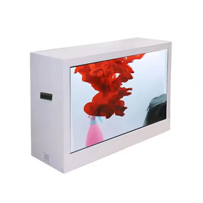 65 inch Transparent LCD Display Box with Interactive Touch Showcase/ Hologram Boxes advertising display screen