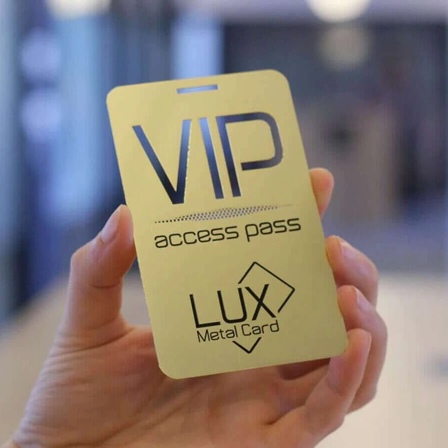 Elegant  rose gold Metal VIP Pass Card with Cutout logo stainless steel membership card factory