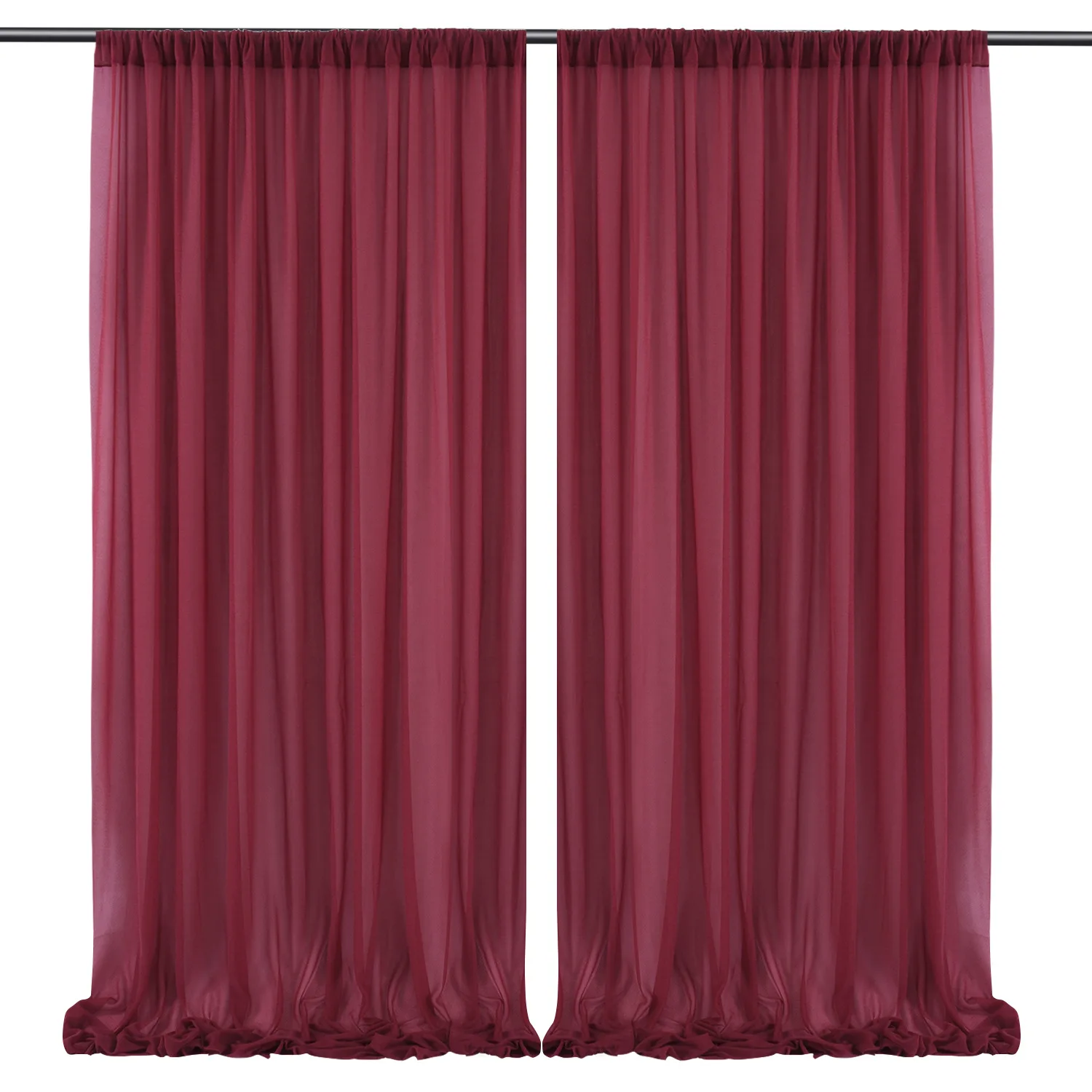 Polyester Fabric Black Backdrop Curtain for Parties Wrinkle Backdrop Drapes Panels for Birthday Wedding