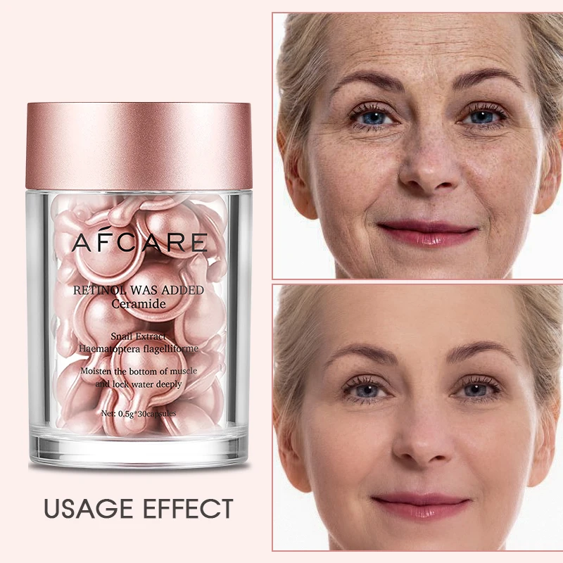 Night Repairing and Retinol Ceramide Capsules Line Erasing Serum 30 Pieces Moisturizing