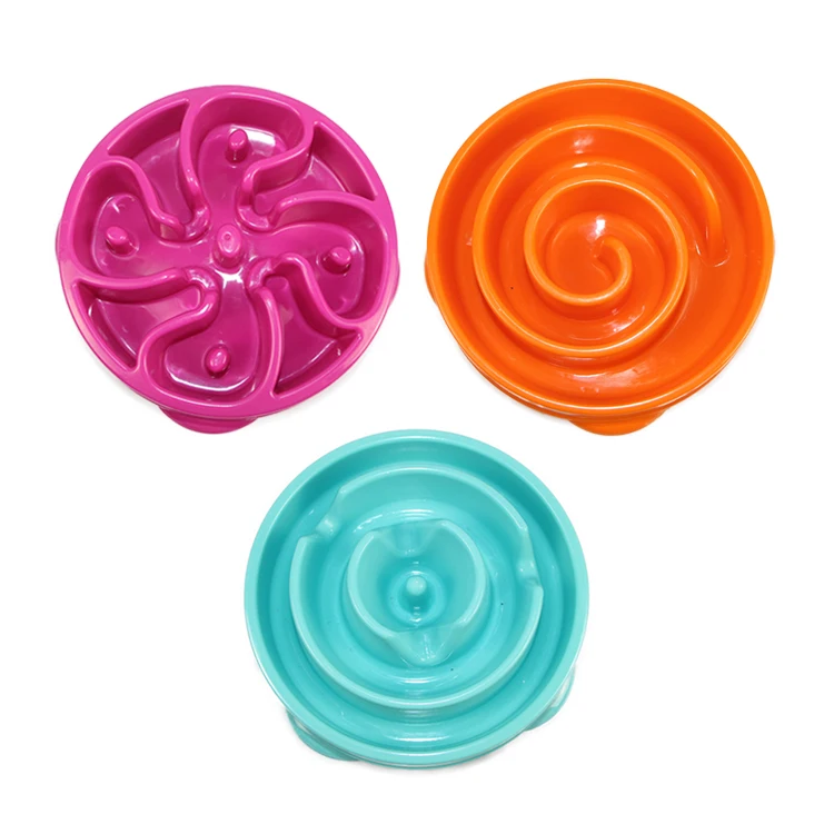 Wholesale Slow Eating Feeder Plastic Travel Outdoor Indoor Dog Pet Bowl