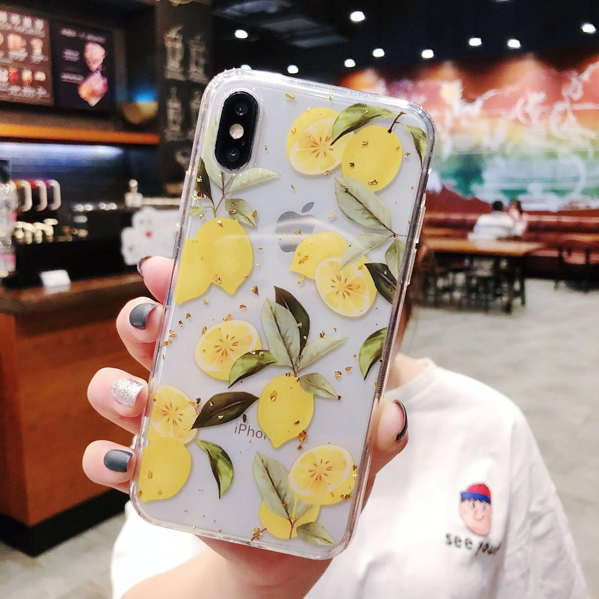 OEM/ODM онлайн-продажа индивидуальный для iphone x прозрачный чехол телефона с УФ-печатью фруктовый дизайн из ТПУ