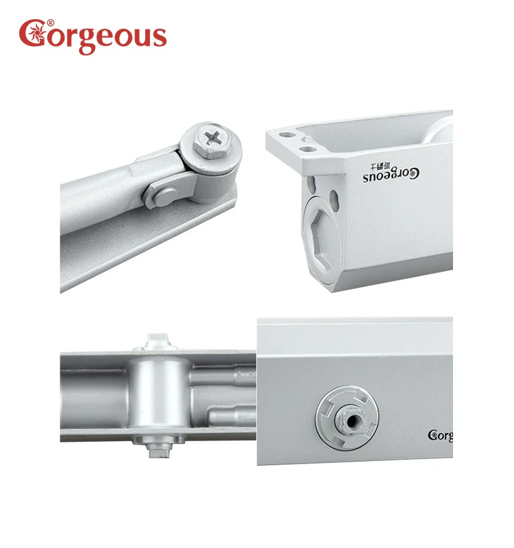 Великолепный современный дизайн Алюминиевый раздвижной рычаг автоматический гидравлический Дверной доводчик 60 кг сверхмощный с огневой оценкой